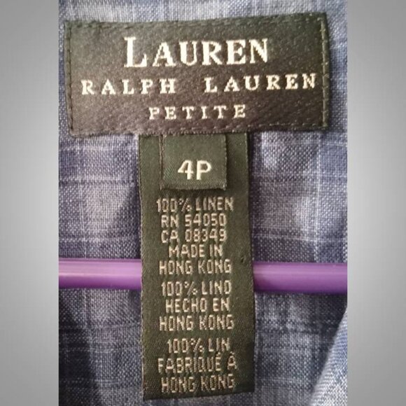 Lauren Ralph Lauren Petite button up dress size 4P linen - Picture 5 of 5